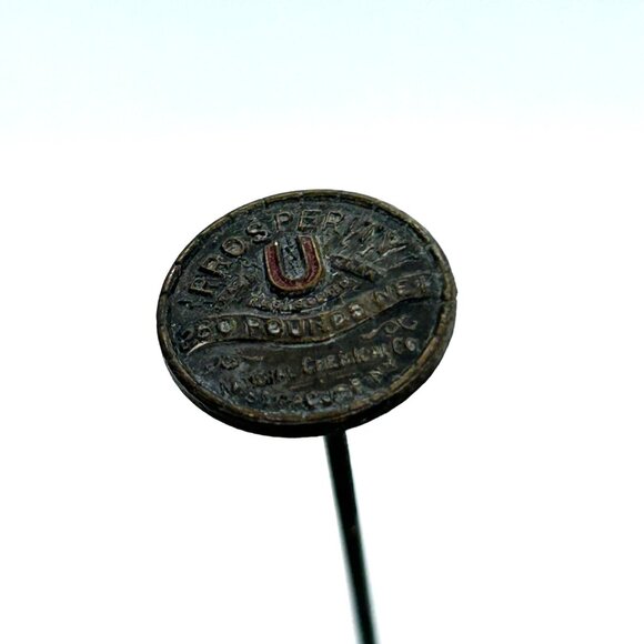 Estate Jewelry - Antique Advertising Hat Pin Prosperity U 250 Pound Net  Early 1900s Edwardian
